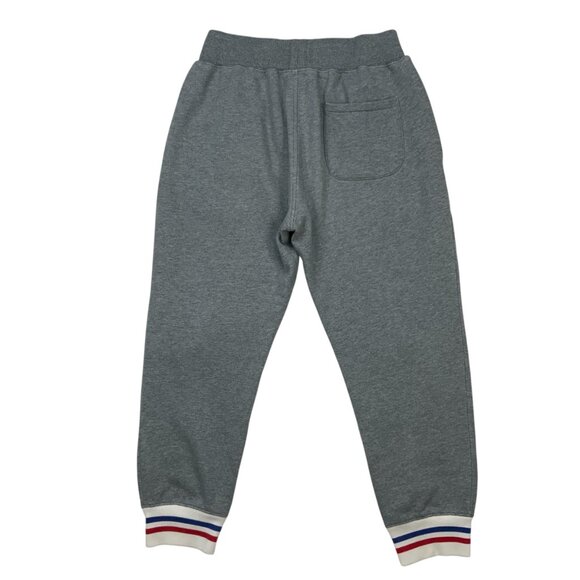Stussy Mens Jogger Sweat Pant S Gray Logo Pull On Fit Pockets Striped Cuffs - Picture 2 of 13